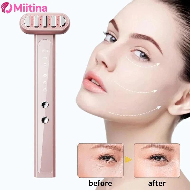 miitina Red Light Eye & Neck Massager Wand – EMS Anti-Wrinkle, Dark Circle & Skin Tightening Beauty Device