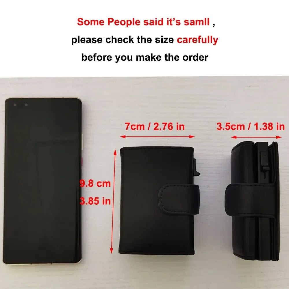 RFID Microfiber Leather Men's Trifold Wallet – Slim Card Holder with Coin Pocket