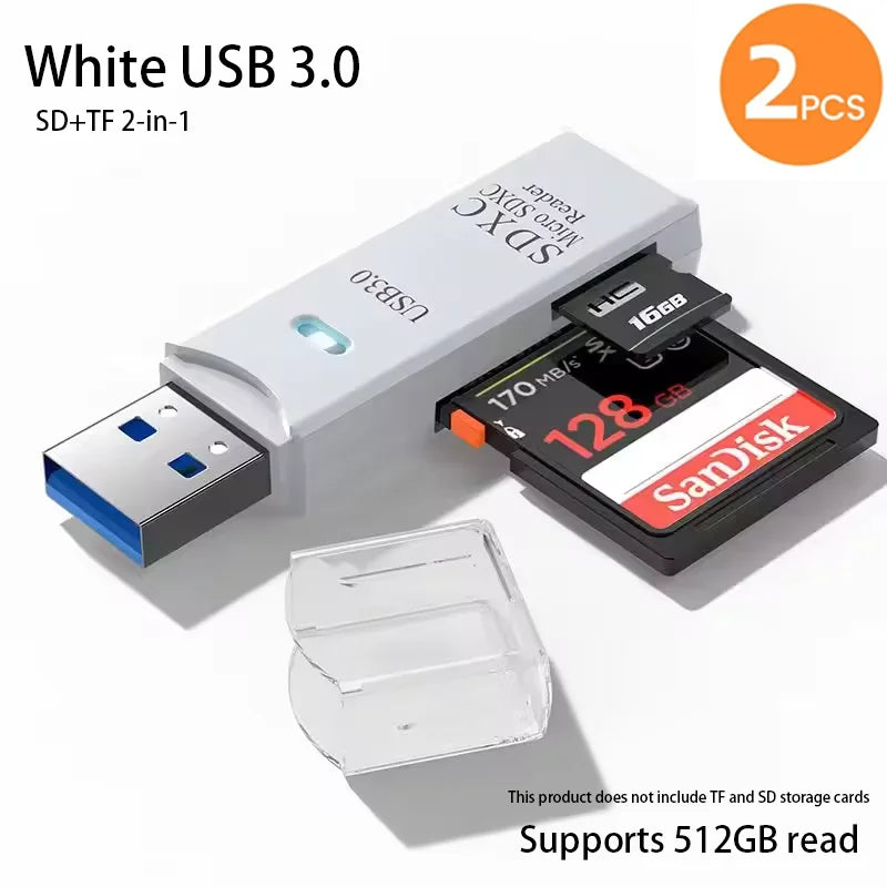 USB 3.0 Multi-Card Reader & Hub Adapter – SD, TF, MiniSD, Flash Drive for PC & Laptop