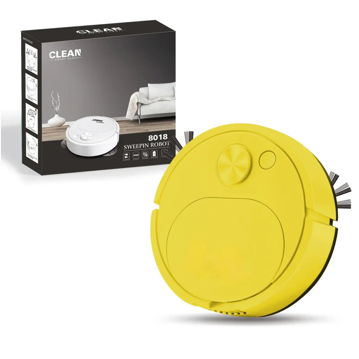 Mini Robot Vacuum Cleaner — 3-in-1 Sweep, Mop & Vacuum, 1500Pa, USB Charging, 20-Min Runtime