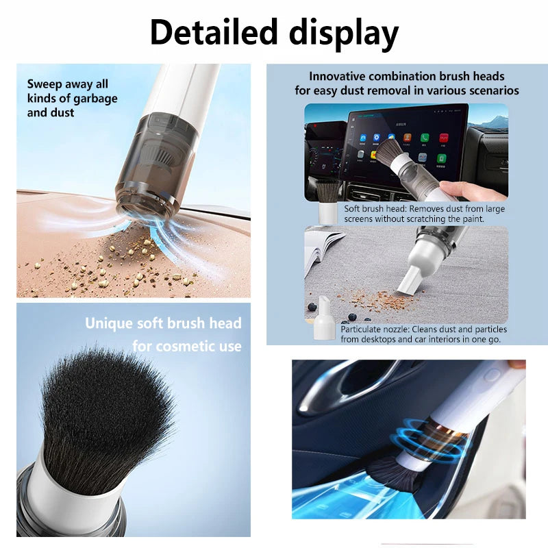 Mini Handheld Vacuum Cleaner – 3-in-1 Car & Desk Cleaner
