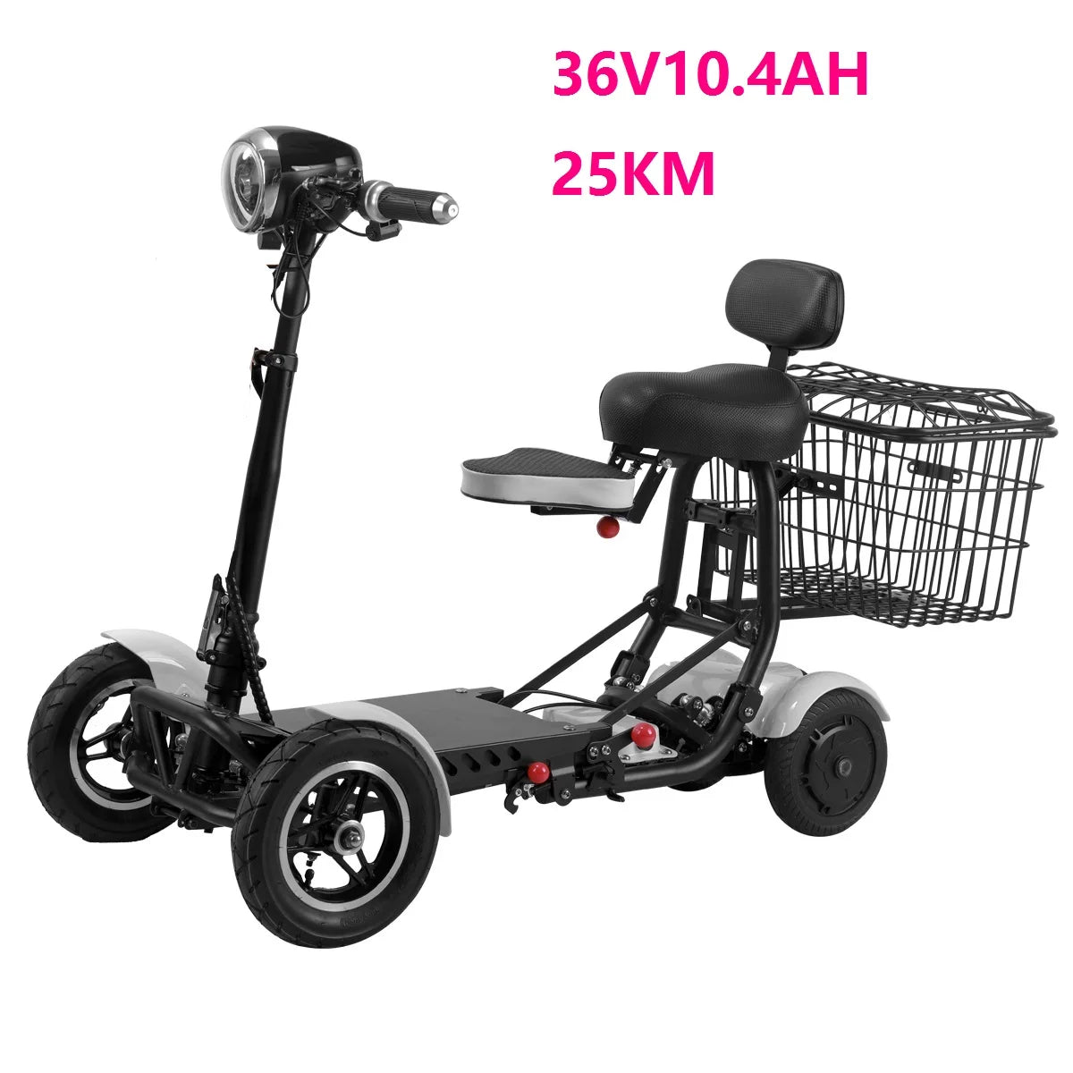 4-Wheel Mobility Scooter for Seniors, Foldable Electric Wheelchair