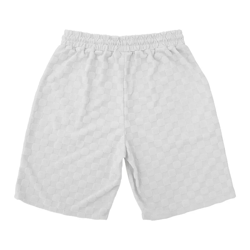 Men's Oversized Chessboard Plaid Shirt & Shorts Set – Loose Summer Leisure 2-Piece