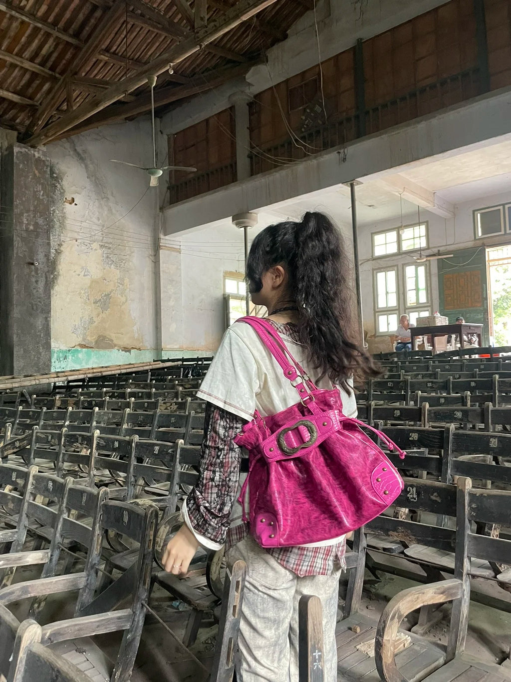 ABQP Vintage Distressed Large Capacity Underarm Tote Crossbody Bag – Designer Shoulder Handbag for Women