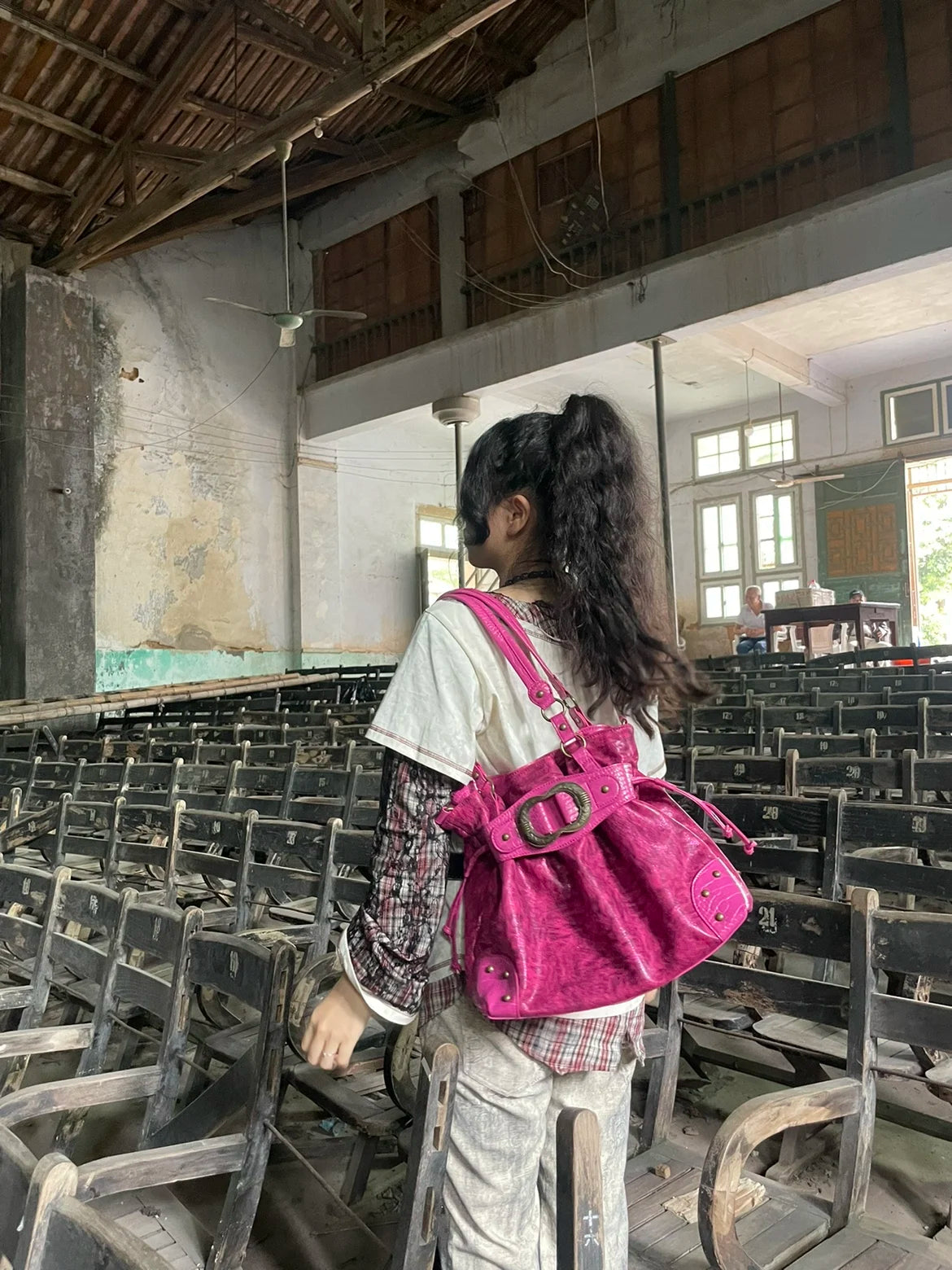 ABQP Vintage Distressed Large Capacity Underarm Tote Crossbody Bag – Designer Shoulder Handbag for Women