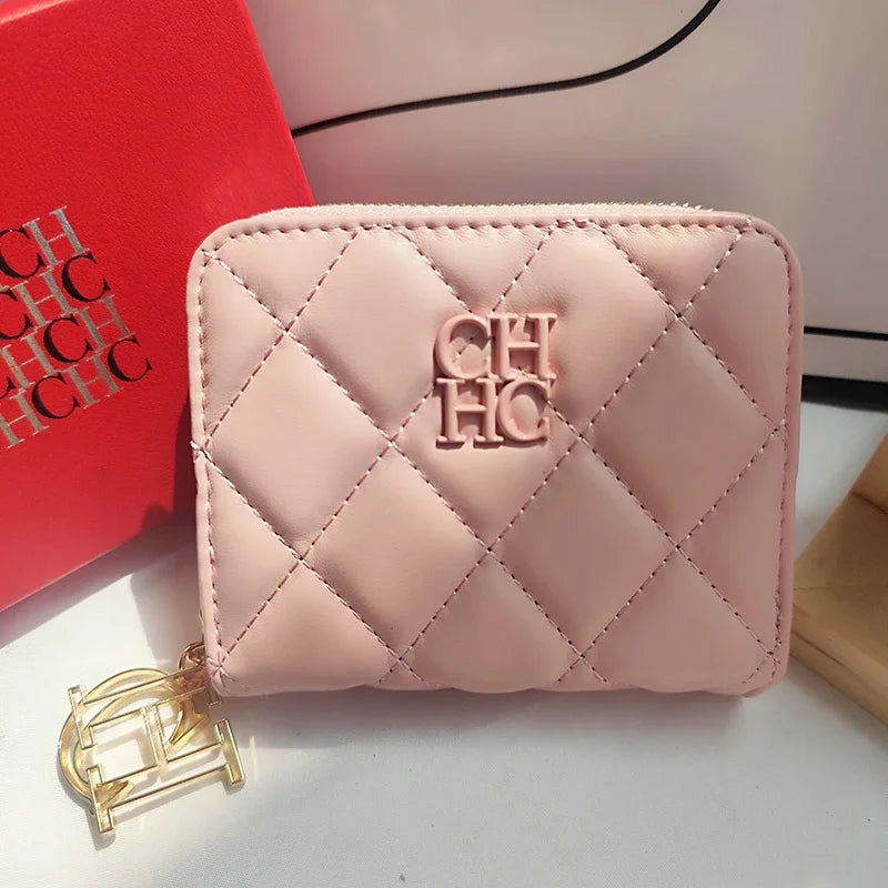 CH Exquisite Brand Logo Women's Wallet New Exquisite Luxury Short Style Solid Color Coin Women's Wallet High Quality PU Material