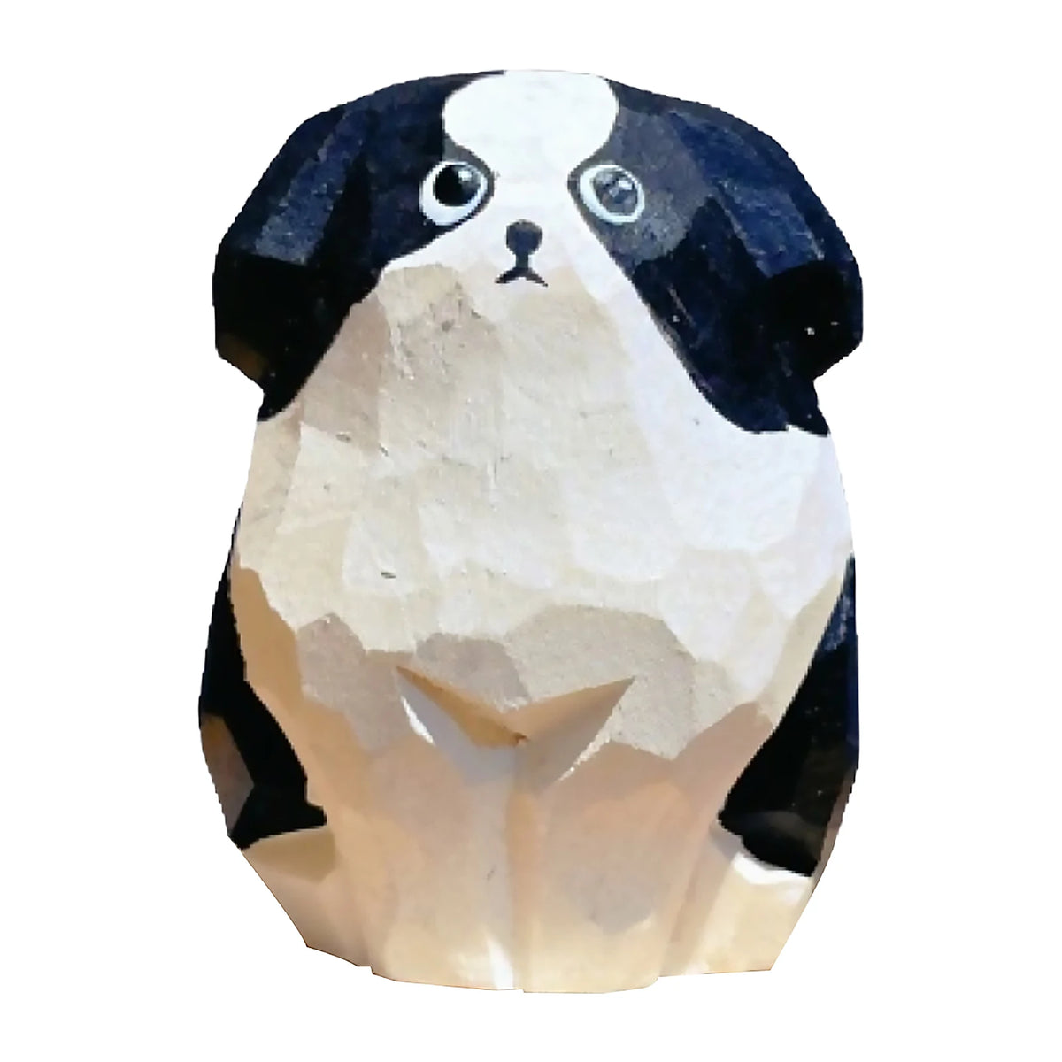 Hand-Carved Wooden Border Collie Figurine