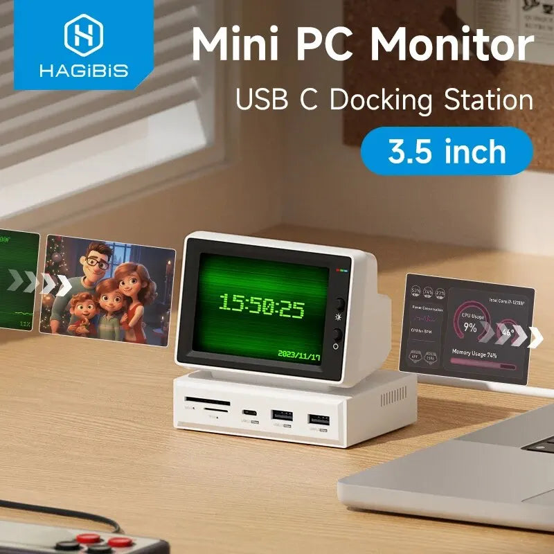 Hagibis 3.5-Inch IPS Mini Display & USB-C Hub