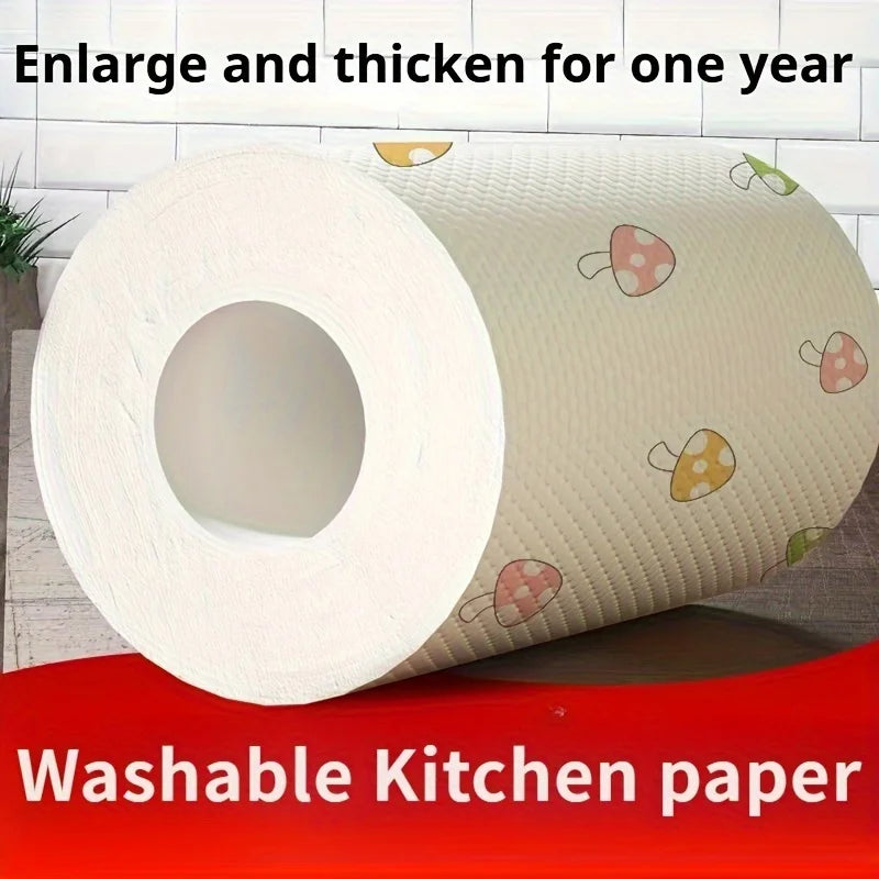 Ditch Paper Towels for Good — Washable Reusable Kitchen Cleaning Cloths | Pearl Embossed Non-Woven Roll, Oil Absorbent, Eco-Friendly