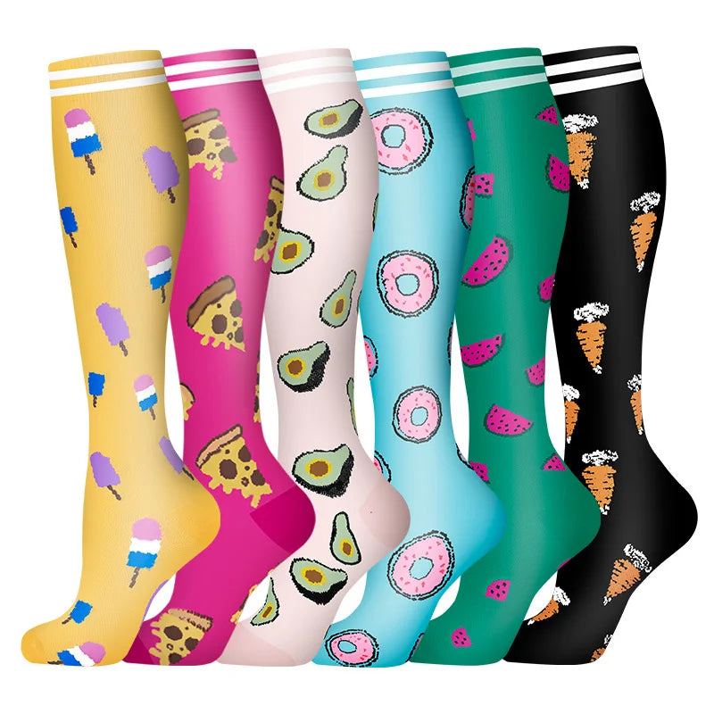 Knee High Compression Stockings 20-30mmHg – 6 Pairs Sports, Medical, Varicose Veins, Pregnancy, Edema & Diabetes