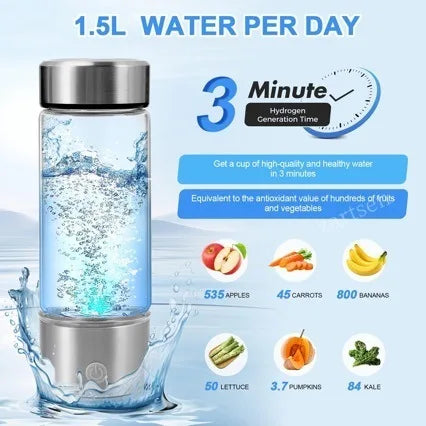 Hydrogen-Rich Water Cup — Portable USB Electric Generator with Titanium Filter