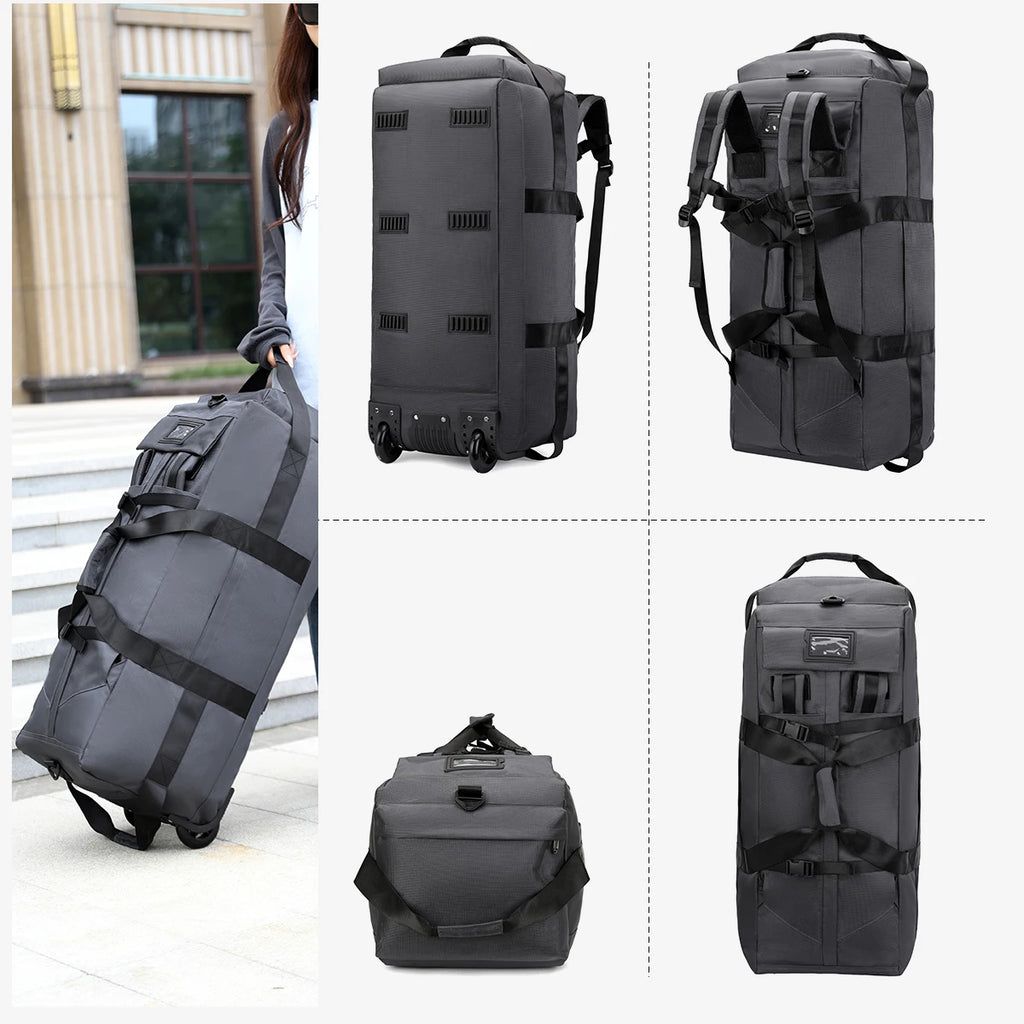 Large-Capacity Wheeled Travel Duffel Bag – Unisex Outdoor Luggage