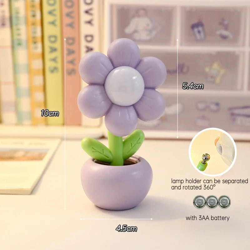 Mini Flower Night Light – LED Potted Design