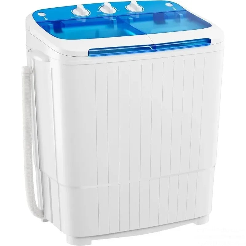 Portable Washer & Dryer Combo | 16 Lbs Twin Tub, Glass Cover, Stainless Steel Spin Tub, Apartment, Dorm, RV & Camping