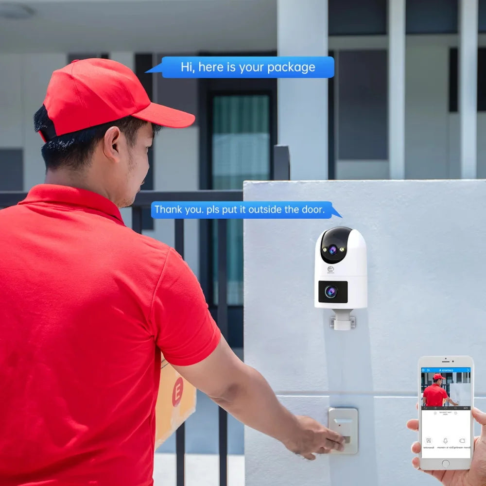 JOOAN Dual-Lens Wi-Fi Security Camera with Motion Alerts