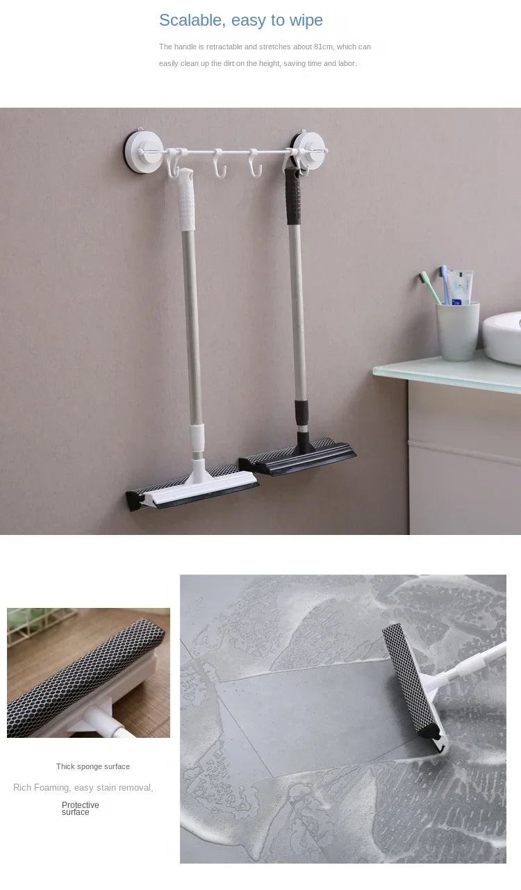 Squeegee Window Cleaner 2-in-1 – Retractable Pole Glass Brush for Car, Shower & Glass Door