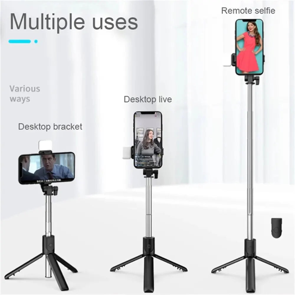 Portable Bluetooth Selfie Stick — Extendable Tripod with Wireless Remote