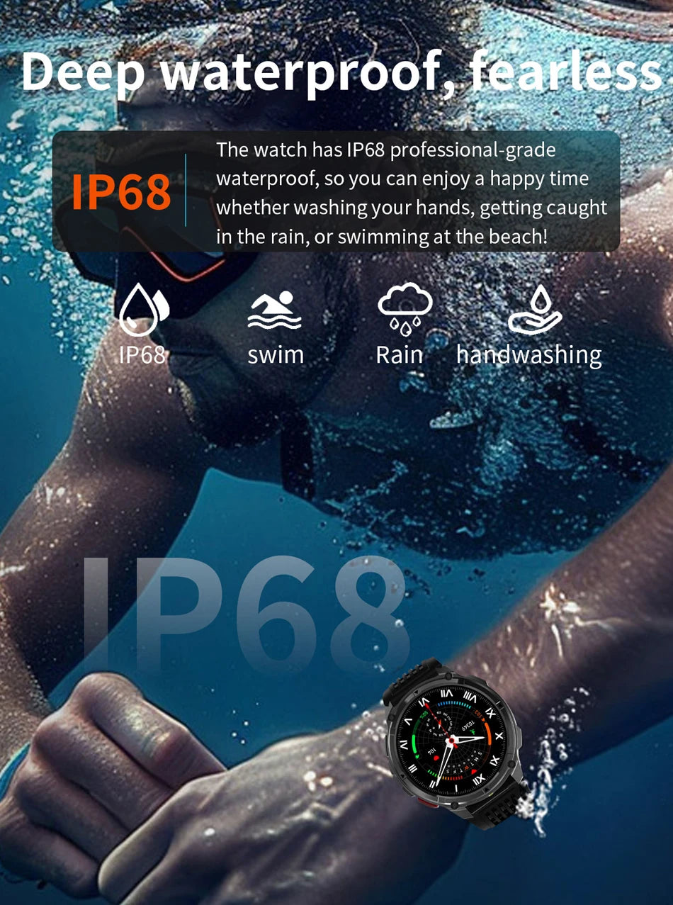 T-Rex3 Pro GPS Military Smartwatch – 1100mAh, 5ATM Waterproof, Sports Run Tracker & Compass
