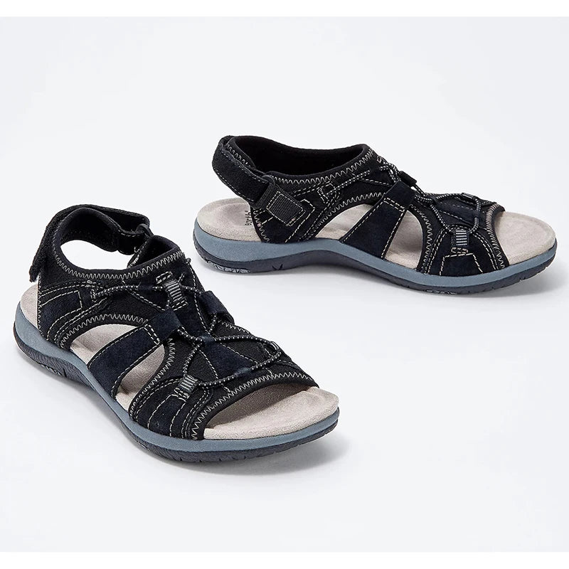 Women's Hollow-Out Adjustable Flat Sandals – Casual Beach Streetwear