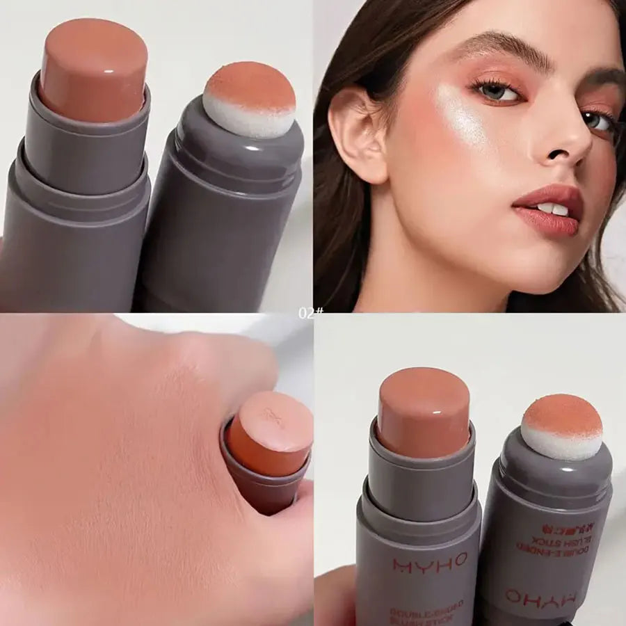 Double-Ended Creamy Blush Stick — Matte Long-Lasting Rouge