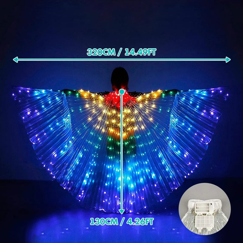 RGB LED Butterfly Wings Costume — Belly Dance & Halloween Dress-Up