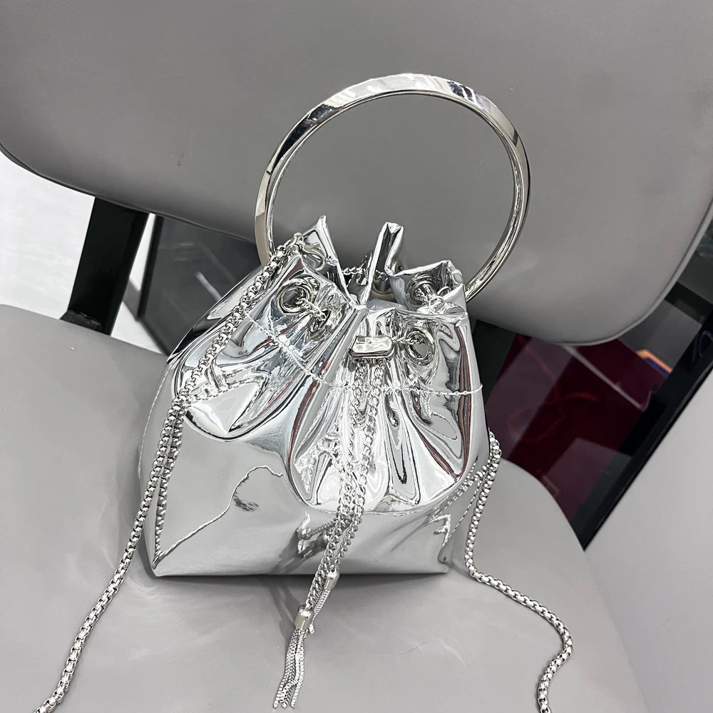 Luxury Evening Clutch Bucket Bag – Designer Shoulder Purse for Banquet & Party
