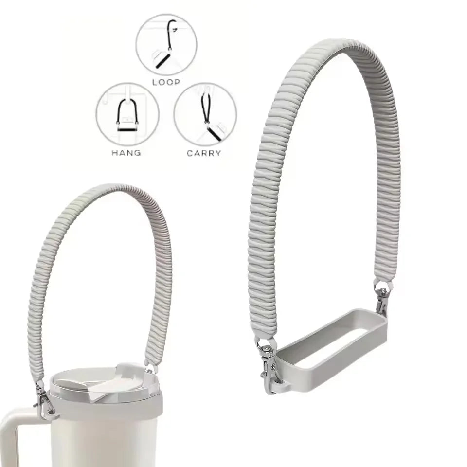 Silicone Water Bottle Sling Carrier & Handle Strap – Soft, Durable, Fits Most 8–40oz Bottles