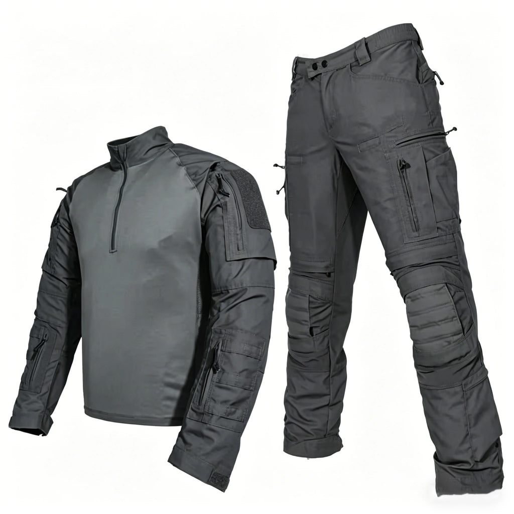 Men's Tactical Frog Suit Uniform Shirt & Cargo Pants 2-Piece Outdoor Set
