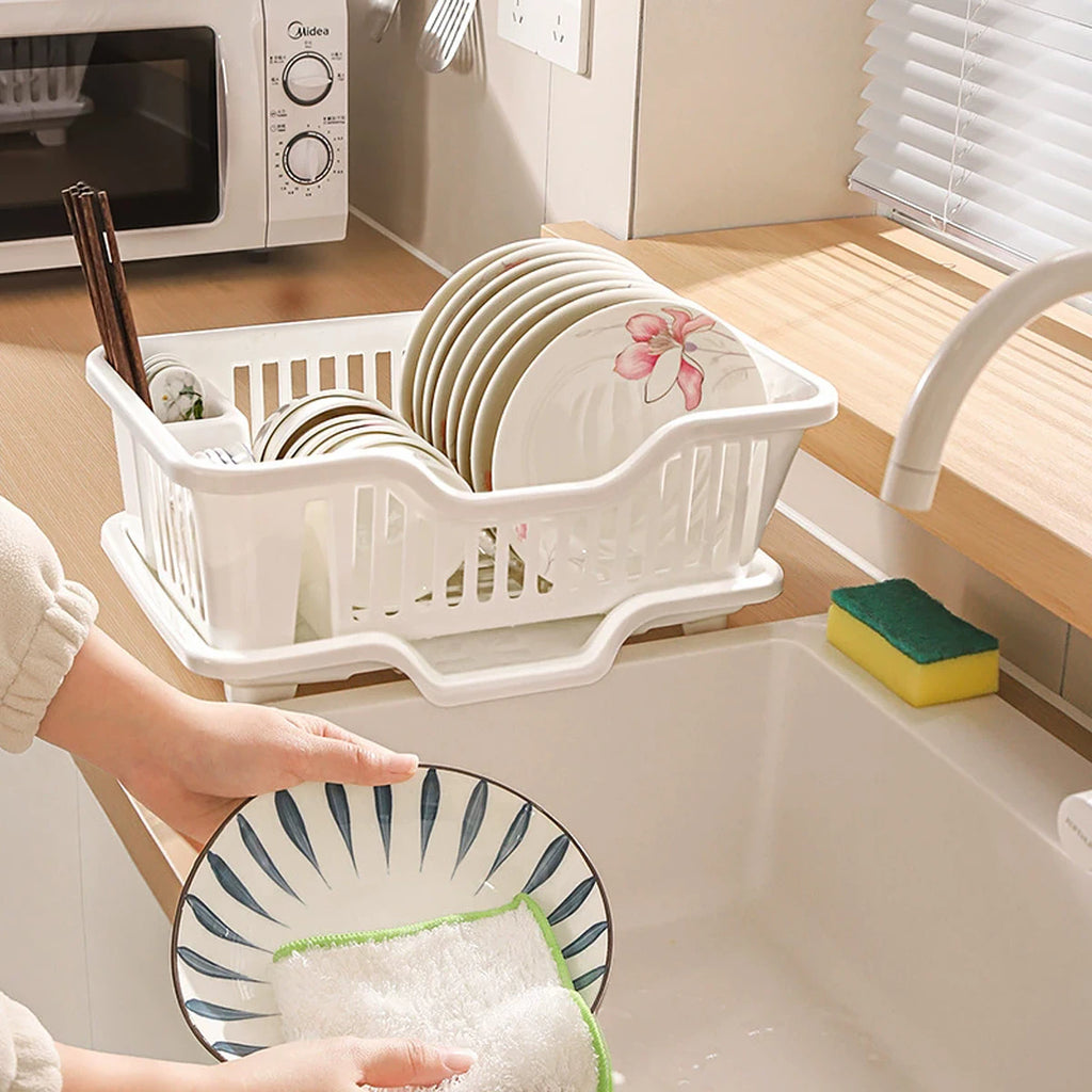 Kitchen Sink Drain Bowl Rack – Countertop Tableware Organizer for Plates, Bowls, Chopsticks & Spoons