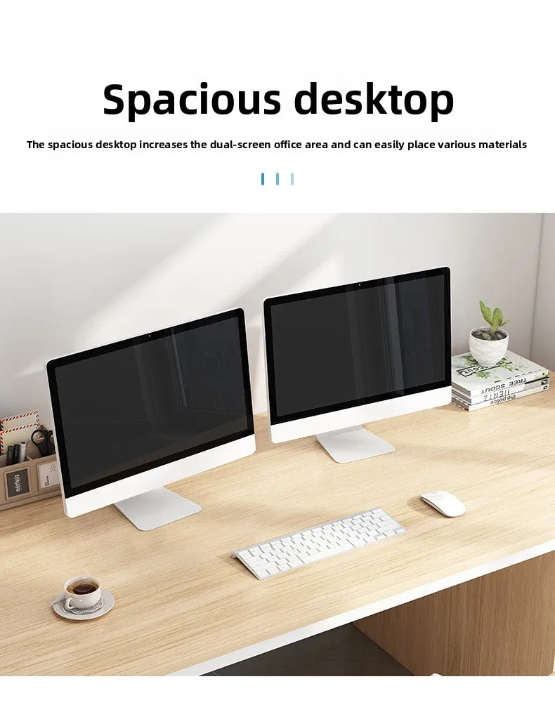 Modern Desk with Integrated Bookshelf — Student Writing Desk, Home Computer Desk & Bedroom Study Table