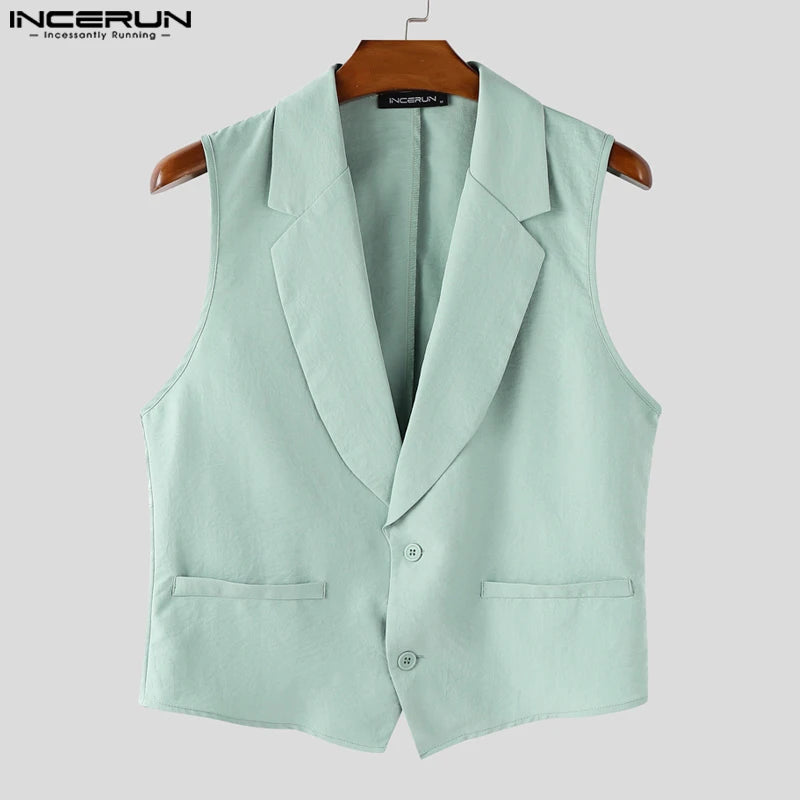 Men's Sleeveless Tank Top & Button-Fly Long Pants 2-Piece Set – Solid Color Streetwear