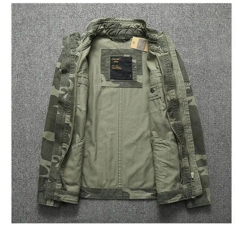 Men's Camouflage Cotton Work Jacket – Stand Collar