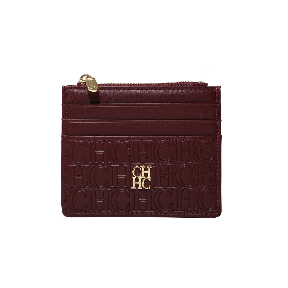 CH Letter Accent PU Leather Card Case Wallet – Elegant Compact Designer Wallet for Women