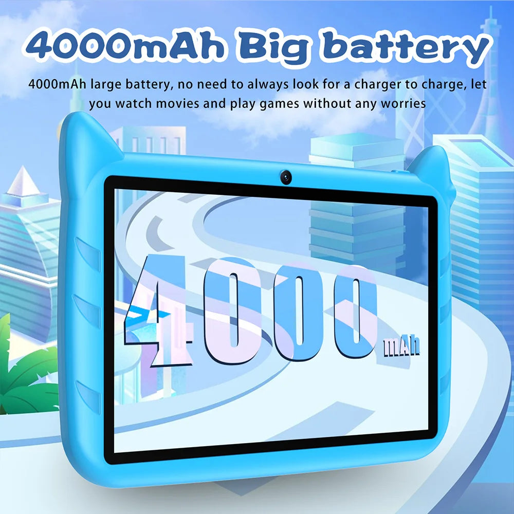 BDF 7" Kids Tablet – 4GB RAM, 64GB, Android 13, 5G Wi-Fi, Dual Camera