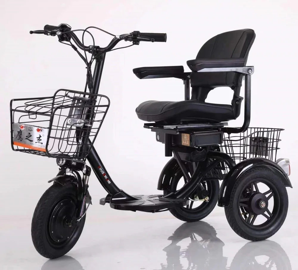 3-Wheel Electric Mobility Scooter for Adults, Folding Long-Range Design