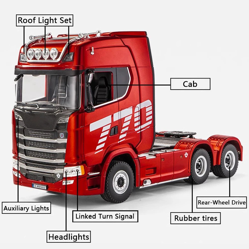 HUINA 1501 1/18 Scale 770S Alloy RC Engineering Tractor Truck with Light & Sound