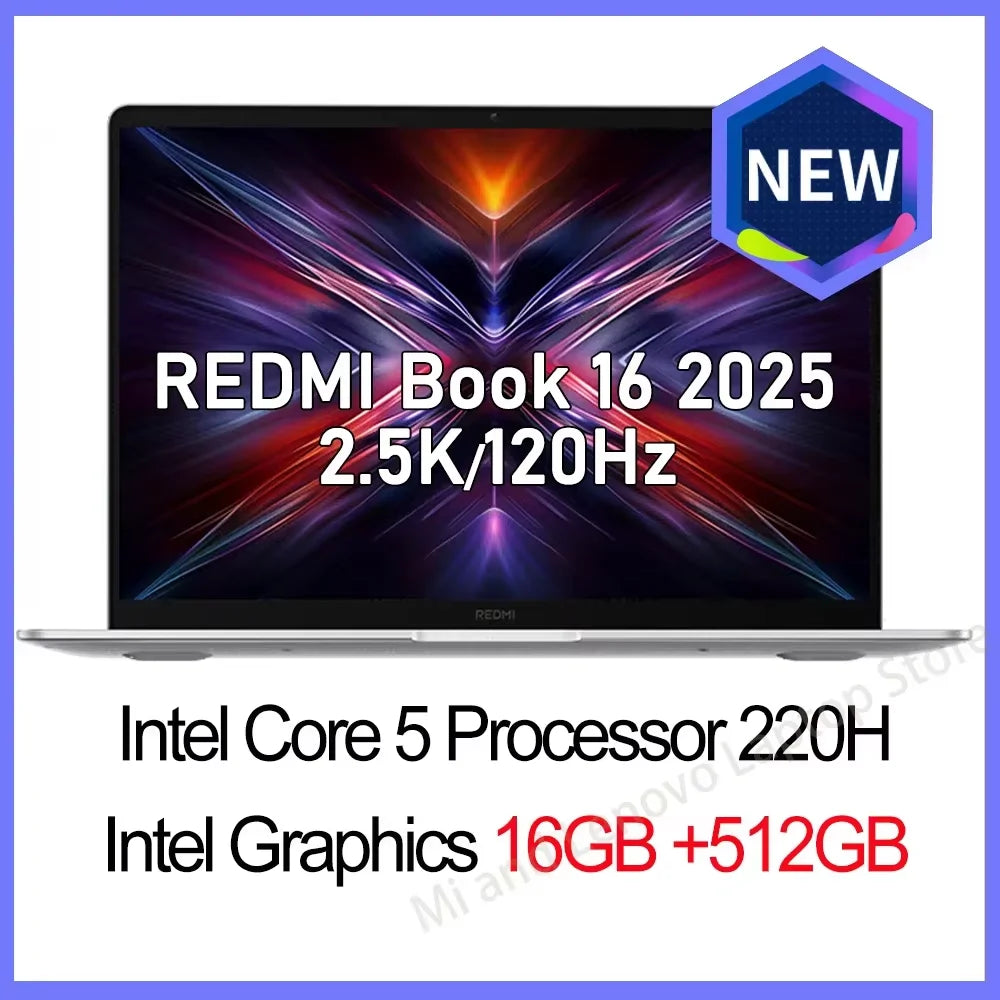 Xiaomi Redmi Book 16 2025 – Intel Core 5-220H, 16GB/32GB DDR5, 512GB/1TB SSD, 16" 2.5K 120Hz, Win11