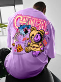 Men's Cartoon Devil Bear Print T-Shirt — Soft Breathable Street Style Summer Tee