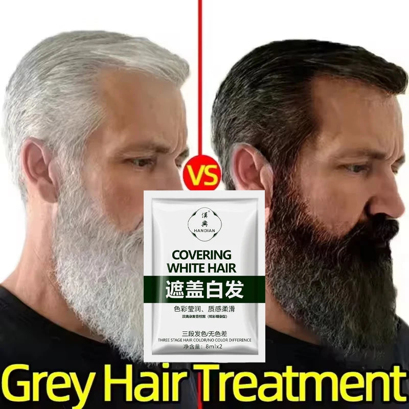Herbal Anti-grey Treatment Hair Dye Shampoo White To Black Permanent Repair Natural Color Nourish Scalp Hair Care Products