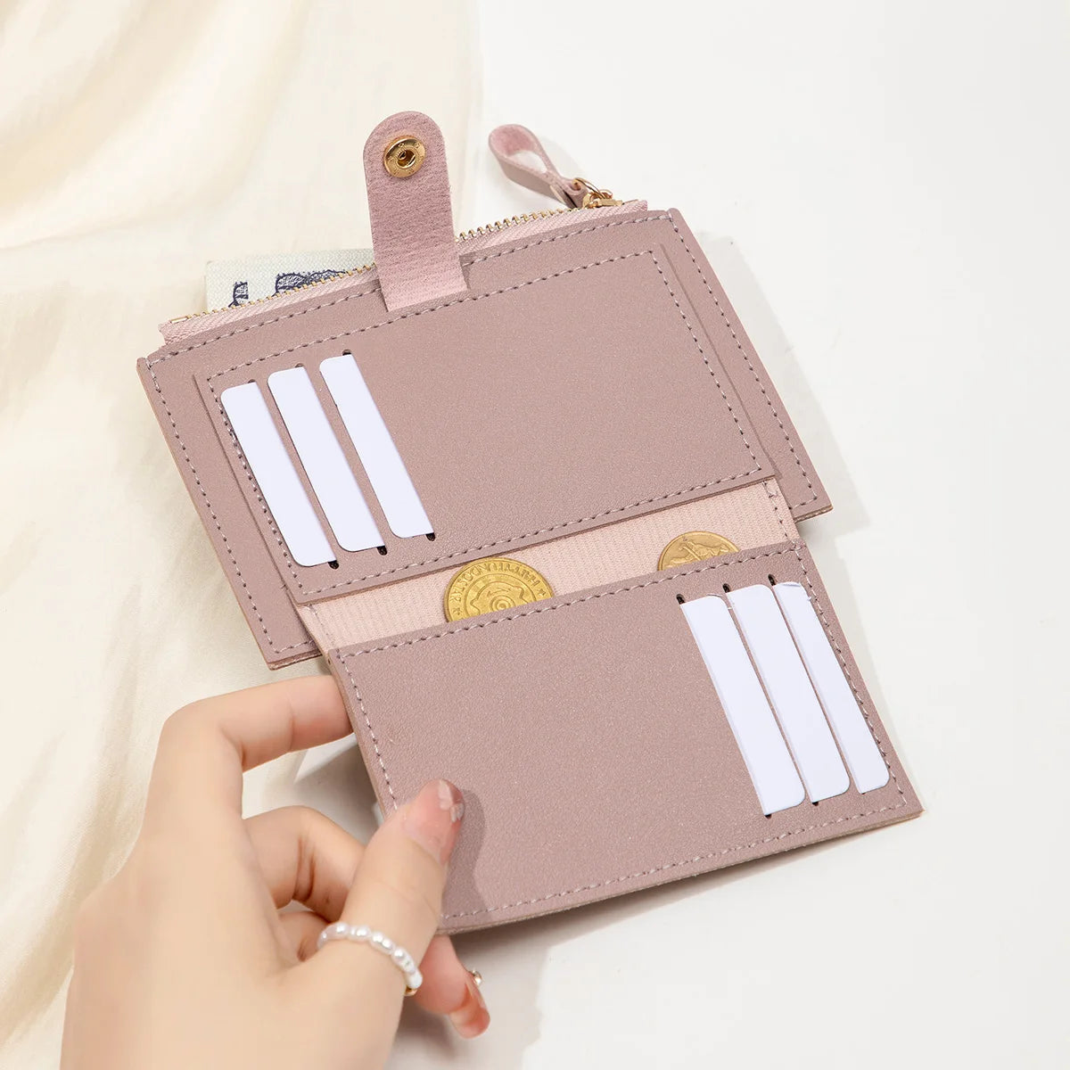 Minimalist Ultra-Thin PU Leather Women's Wallet – Short Zero Wallet & Credit Card Holder in 5 Colors