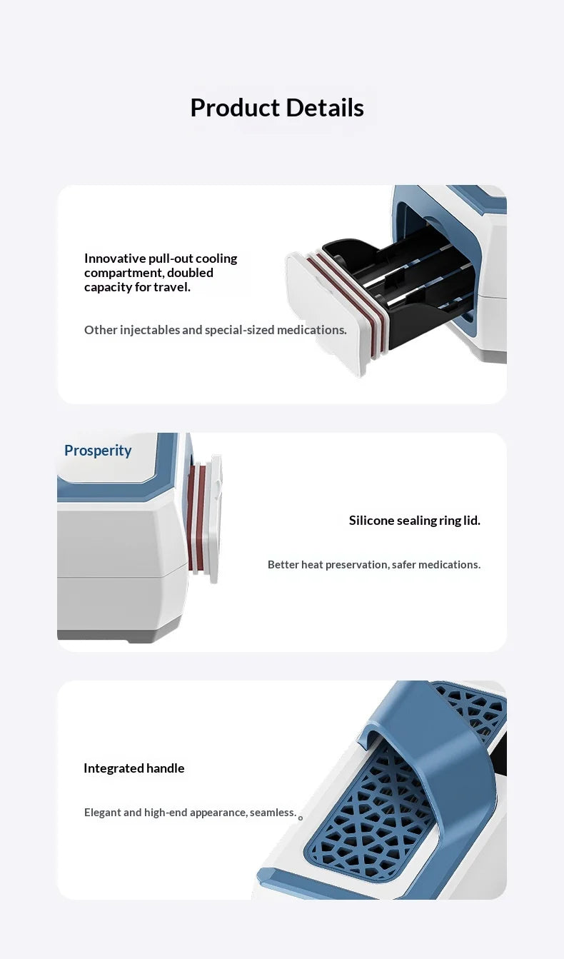 16800mAh Portable Insulin Cooler Case — Mini Medicine Refrigerator 0-18°C USB Charging Travel Cooling Box