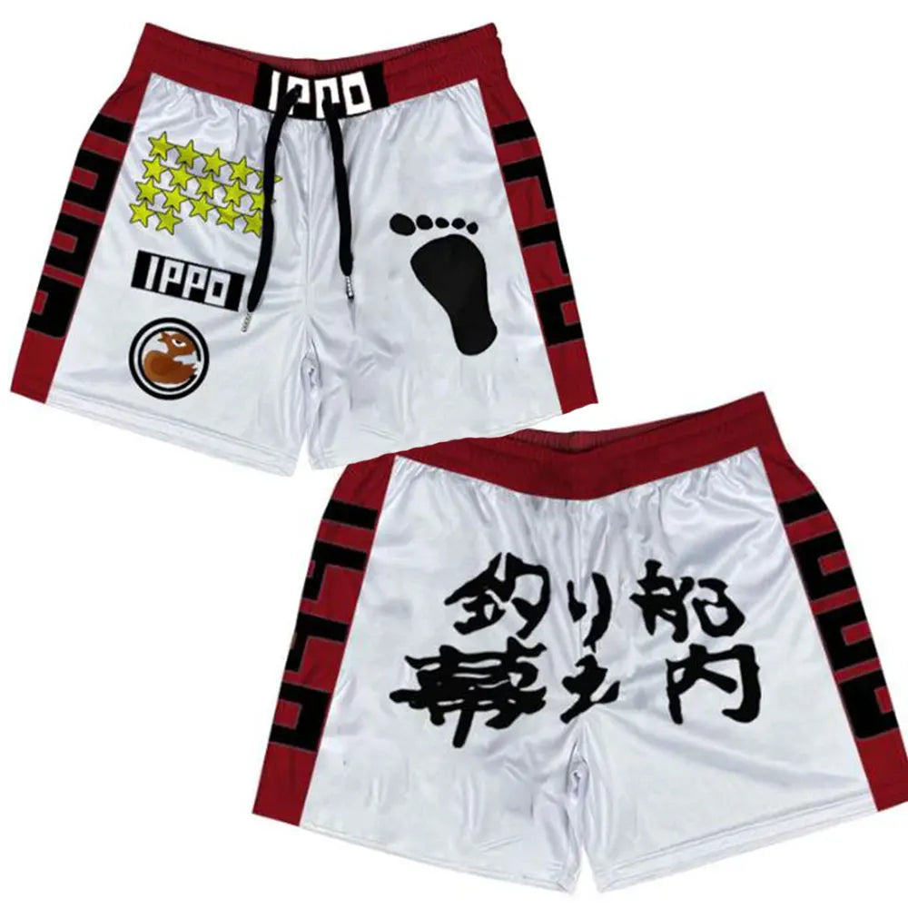 Anime Print Quick-Dry Sport Shorts — Graphic Athletic Shorts