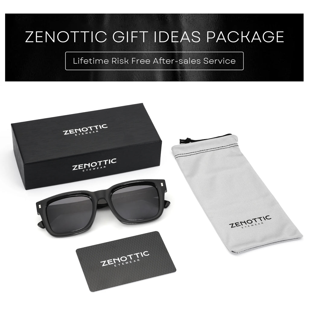 ZENOTTIC Handmade Acetate Square Polarized Sunglasses | Fashion Patchwork Shades ZS6240