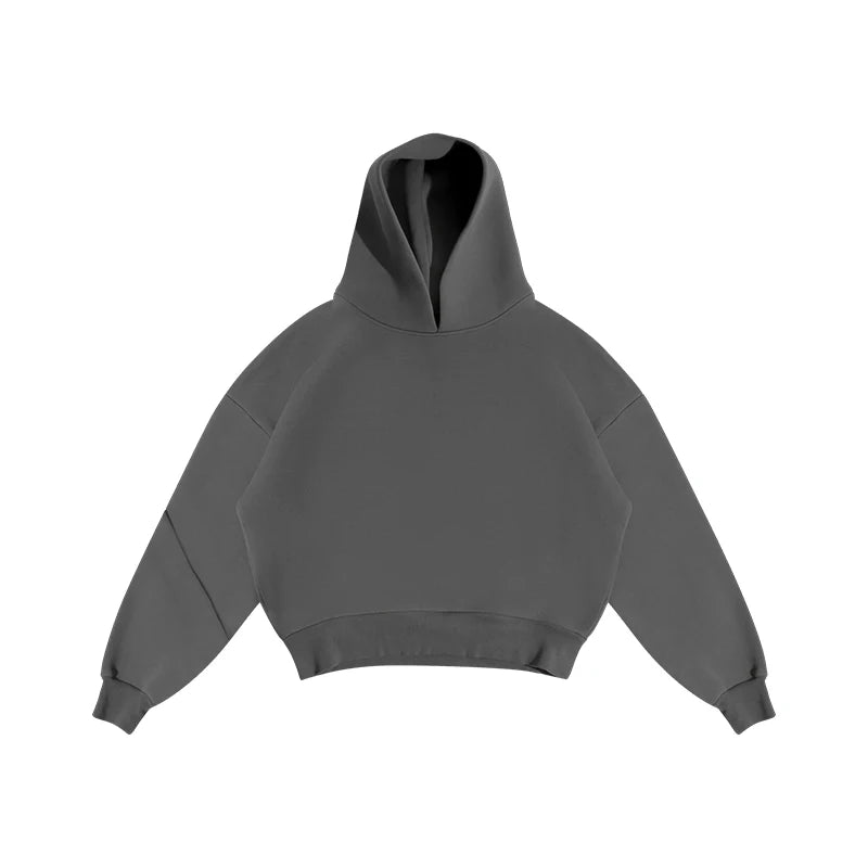 Men's Solid Hooded Pullover & Wide Leg Sweatpants 2-Piece Set – Loose Fashion Tracksuit