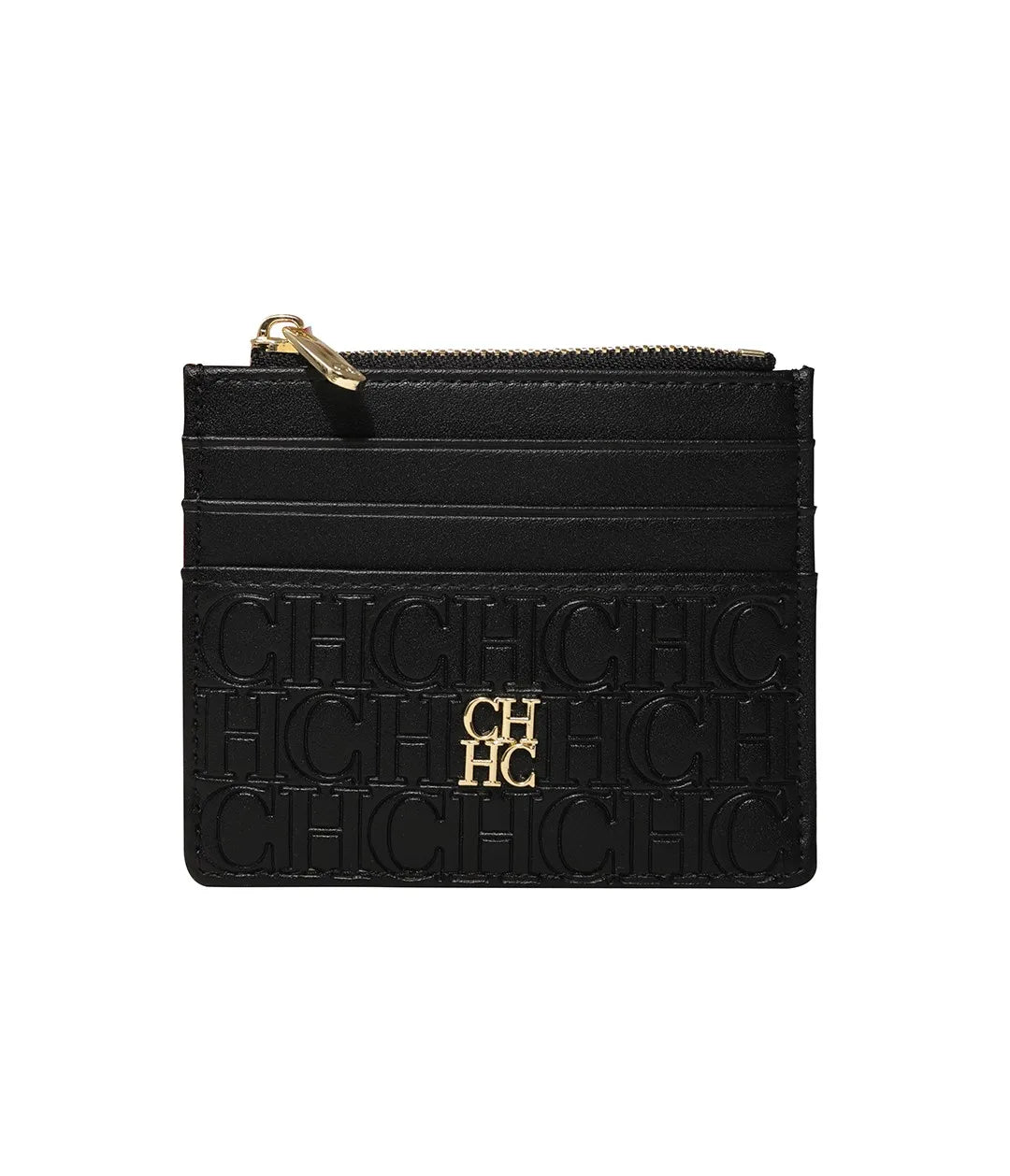 CH Letter Accent PU Leather Card Case Wallet – Elegant Compact Designer Wallet for Women