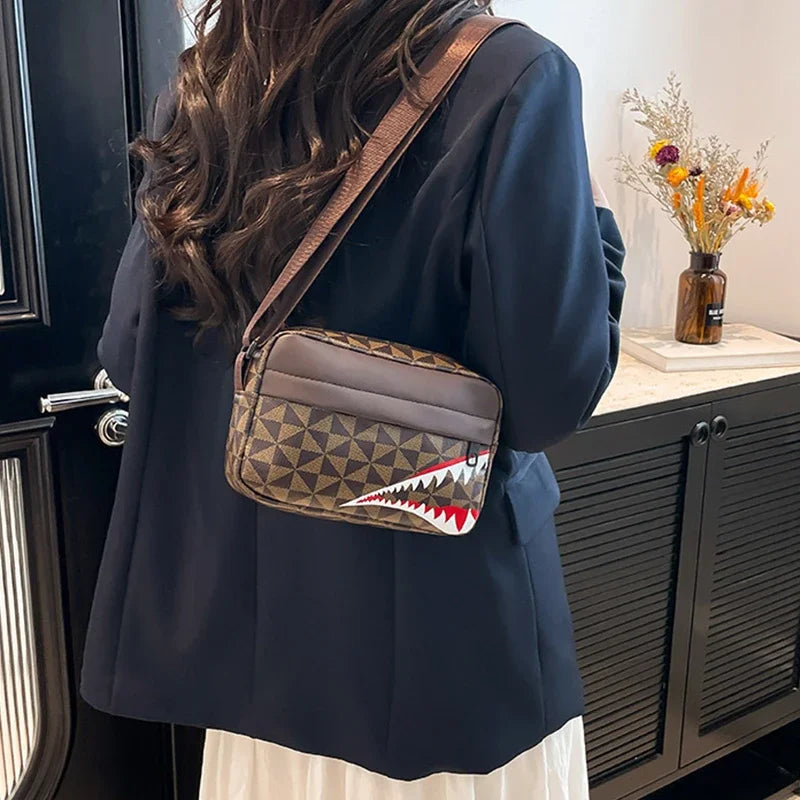 Shark Mouth Crossbody Bag – Creative Coin Purse & Phone Bag, Casual Fashion Small Square Bag