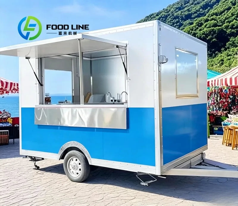 Customized Outdoor Mobile Food Cart – Multi-Use Street Vending Trailer for Snacks, Beverages & Desserts