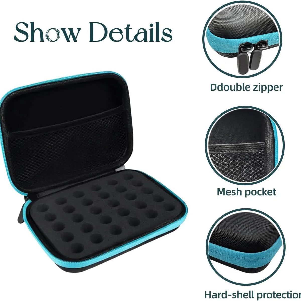 30-Grid Insulin Vial Storage Case – Portable Peptide Bottle Organizer for 1–3ml Vials