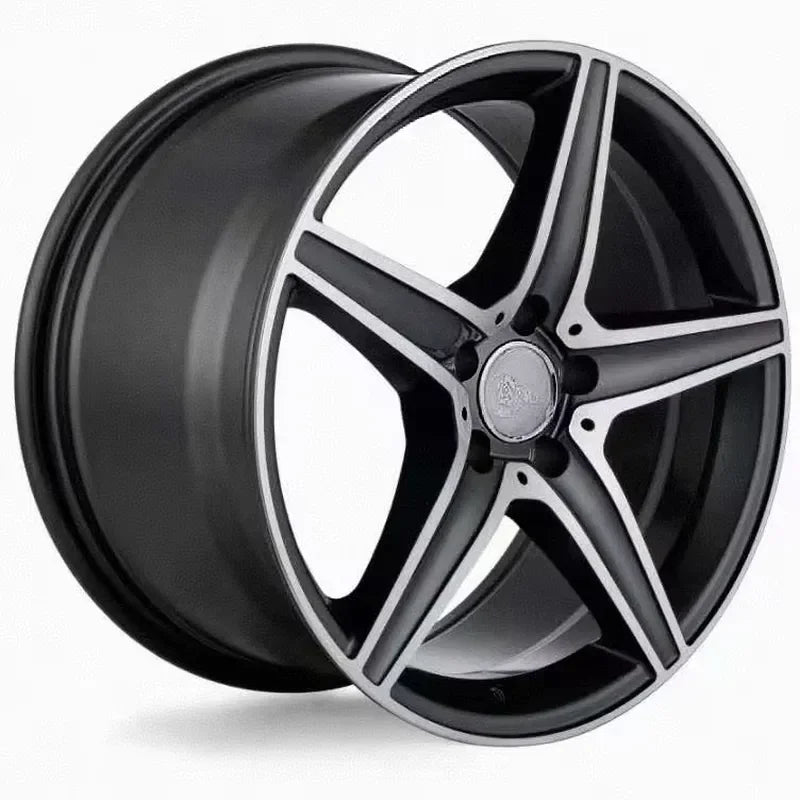 Five-Spoke Car Wheels – Black Machined Face, 5×112