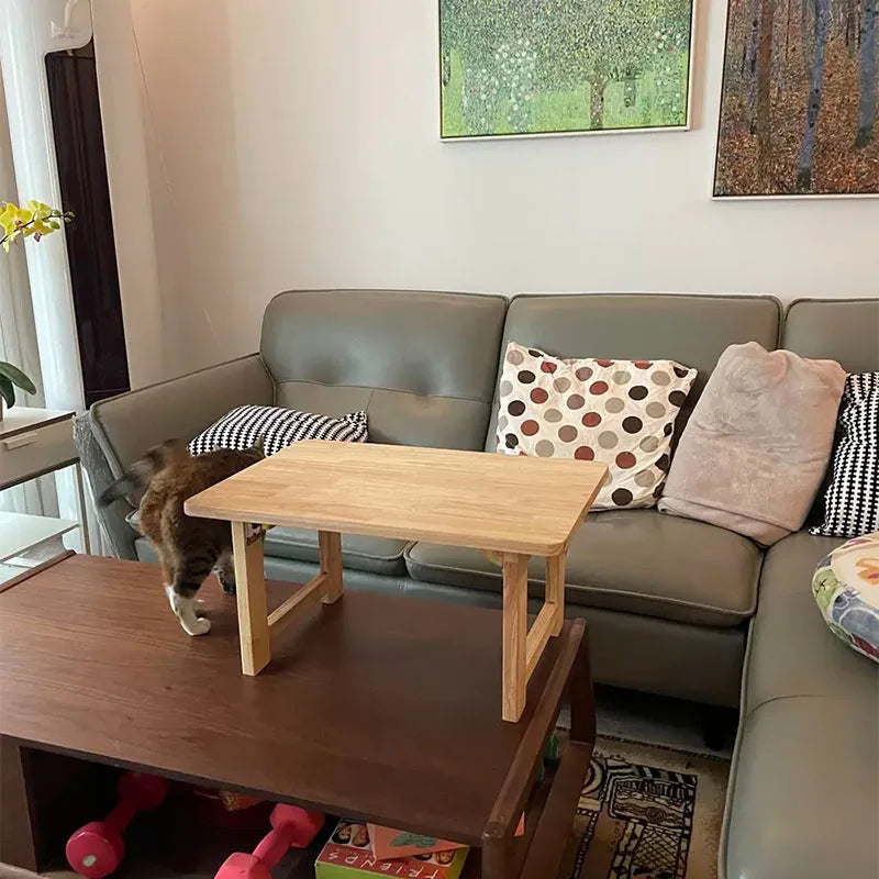 Foldable Japanese Bay Window & Balcony Wooden Desk